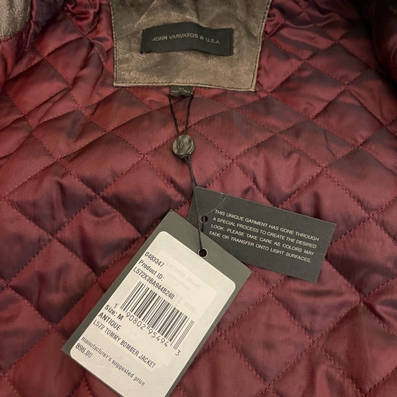 Brown Leather Bomber Jacket - Picture 4 of 11